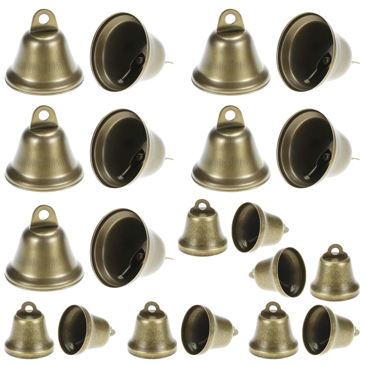 QWORK Campanillas de Metal Bronce Vintage 38mm 26mm Campanas Retro Sonido Nítido para Manualidades DIY