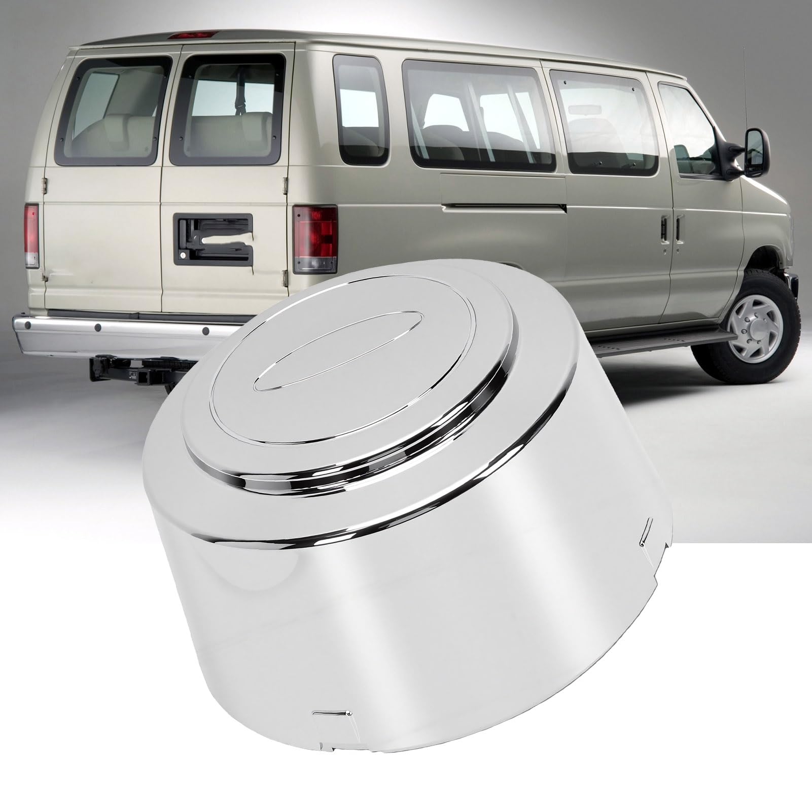 KIMISS Tapa Central de Rueda Trasera Tapa Central de Rueda 8 3 18 in Cromado Clip On Compuesto ABS con Líneas en Relieve para E 350 Econoline E 450 ESD