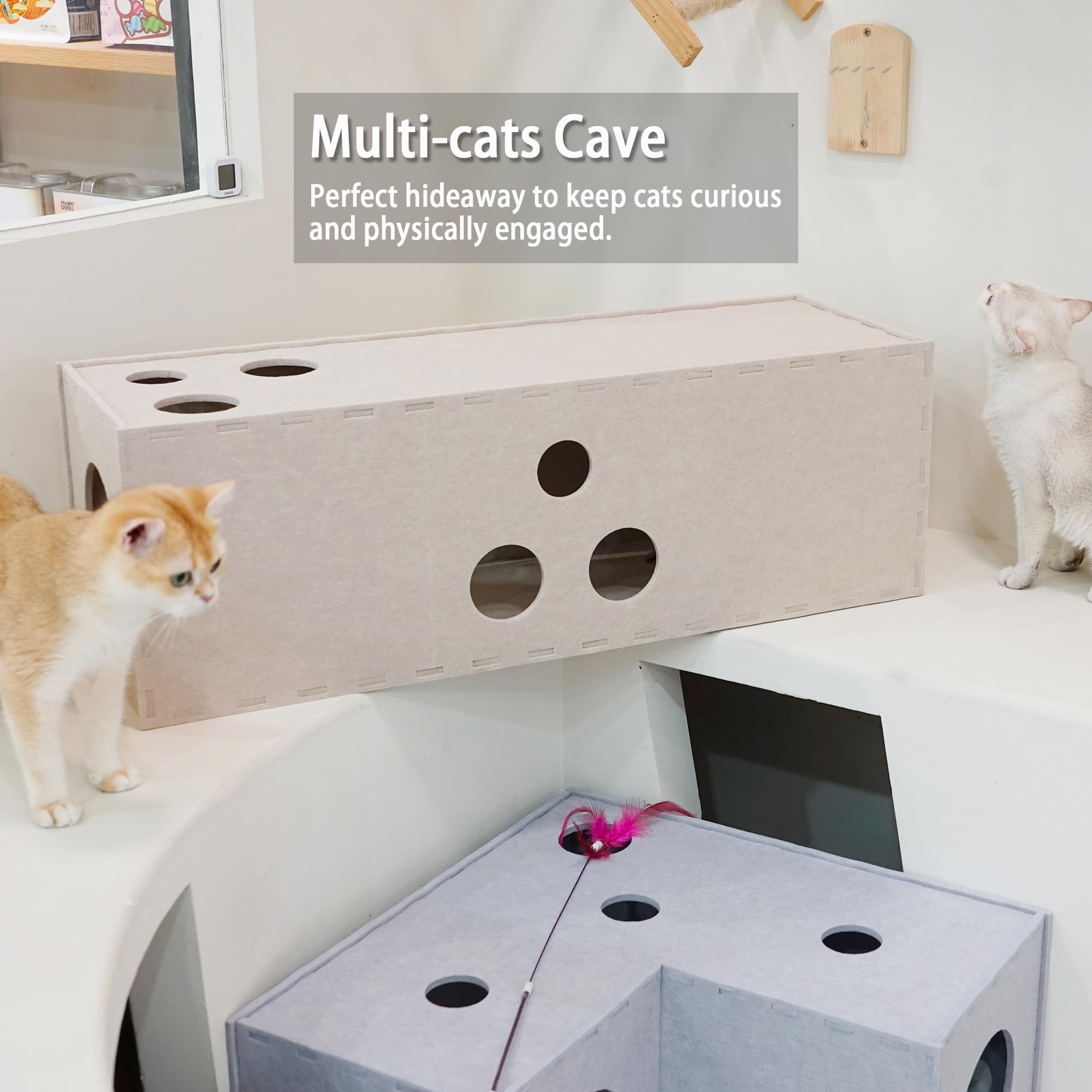 PETKARAY Cat Tunnel, Original Cat Hideaway Cave for Indoor Cats Large Kitten Play Tubes and Tunnels - Image 4