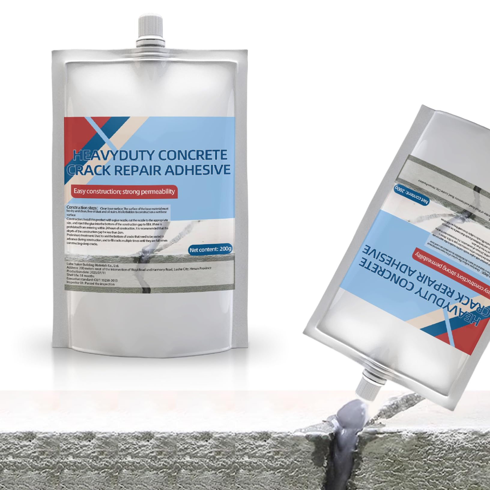 Hbbgdiy White 200Ml Heavy Duty Concrete Caulking Adhesive, Waterproof Cement Crack Repair Sealant For Outdoor Home Repairs, Construction & Renovation Projects