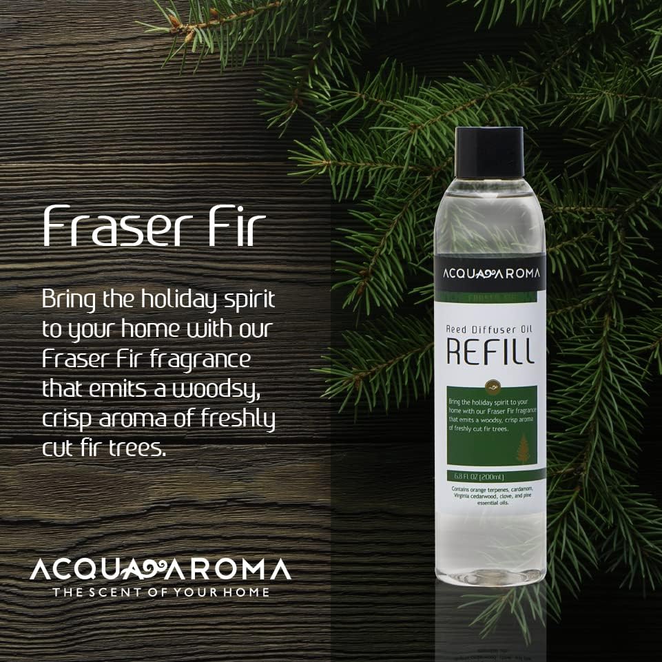 Acqua Aroma Fraser Fir Reed Diffuser Oil Refill 6.8 FL OZ (200ml) Contain Essential Oils. Fraser Fir Christmas Scent - Image 4
