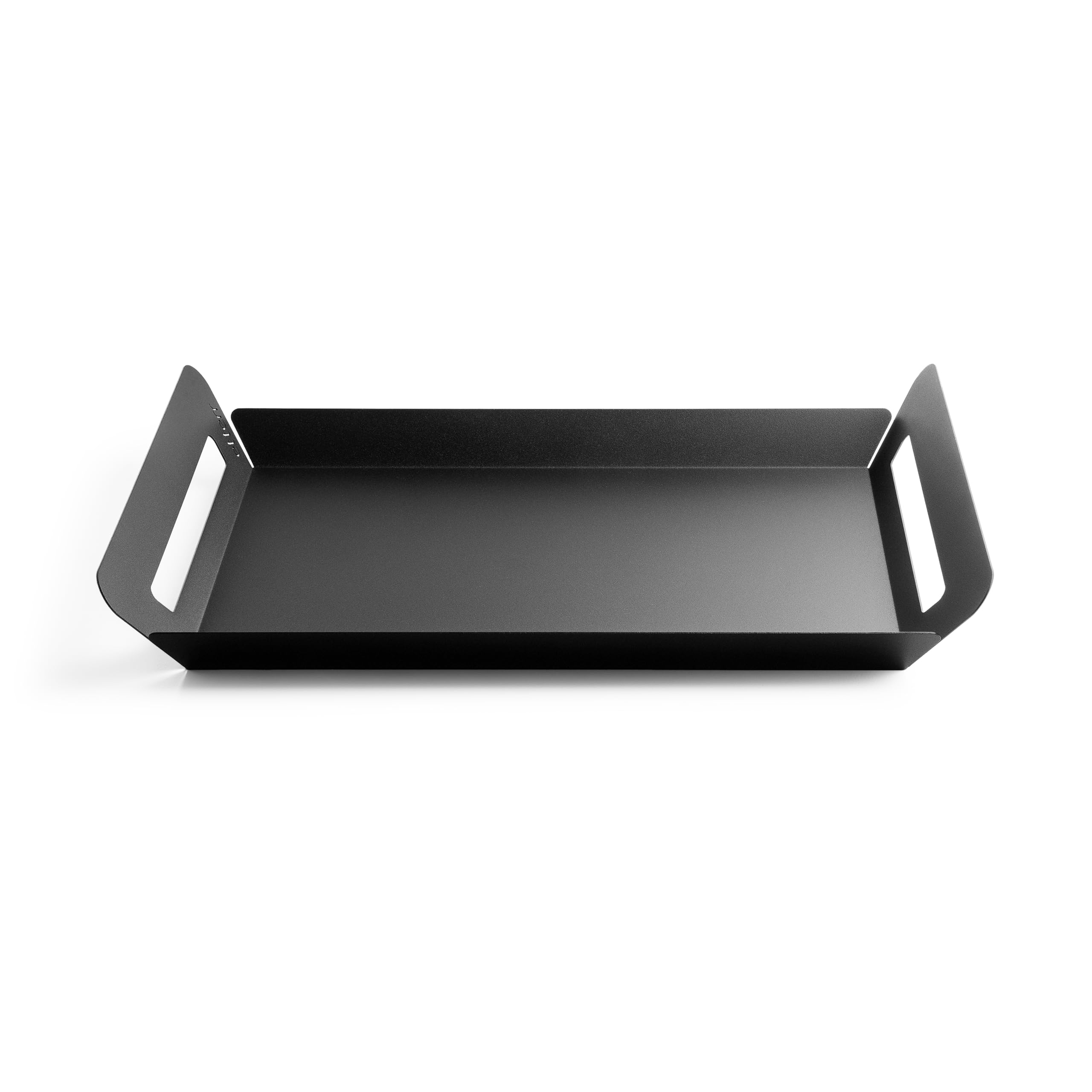 Vassoio in Acciaio Inox, Vassoio da Cibo Rettangolare, Nero, 43 x 31 x 7 cm, Modern Style