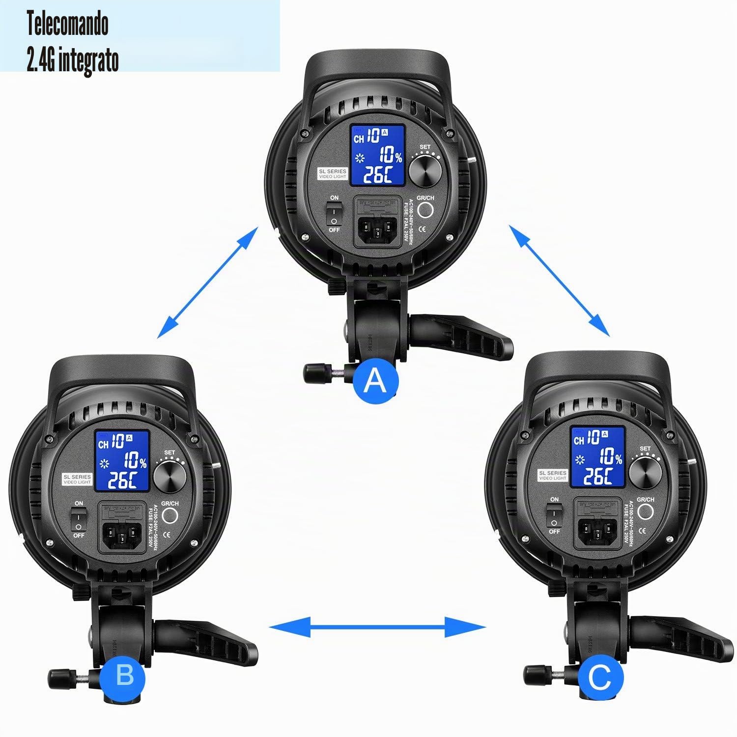 Godox SL60W 5600K 60W di alto potere LED Luce video telecomando senza fili con il supporto di Bowens per Video Foto Studio Photography Registrazione Versione Bianca