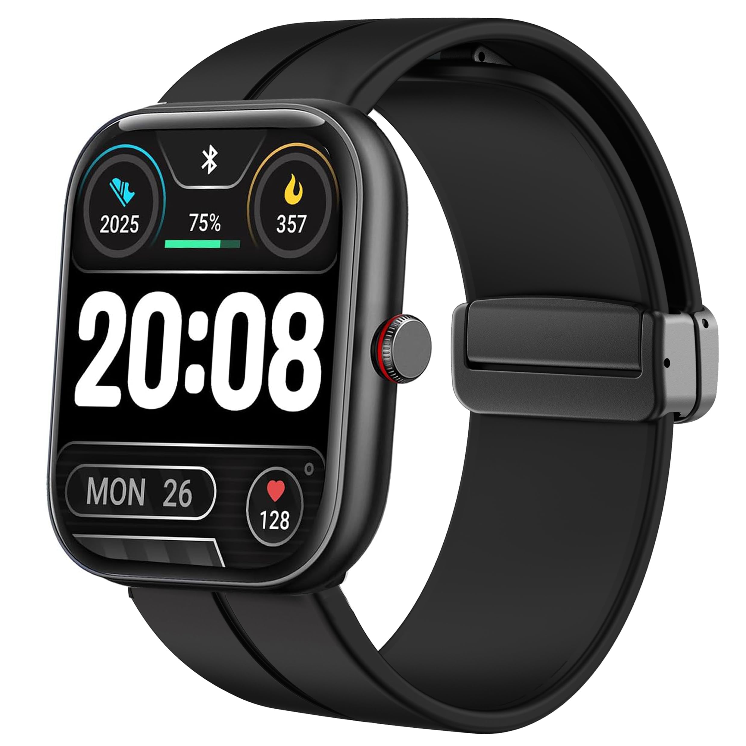 Compatible with IDW20 Smartwatch Bands,Lamshaw Soft Silicone Magnetic Buckle Sport Replacement Straps for Women Men Compatible for Faweio IDW20/TMHAI IDW20/Yoever IDW20 Smartwatch-1.91 Inches