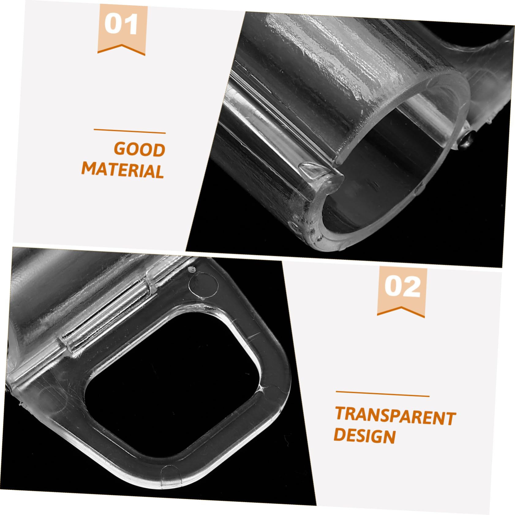 OUNONA 5 Sätze Handhaben Griffe Zieht Drinnen Dekorative Gardinenklammer Klare Valance -Clips Horizontale Blindklemme Cliphaken Rollo-Zug Blindklammern Vorhang Transparent Abs 6 Stück * 5