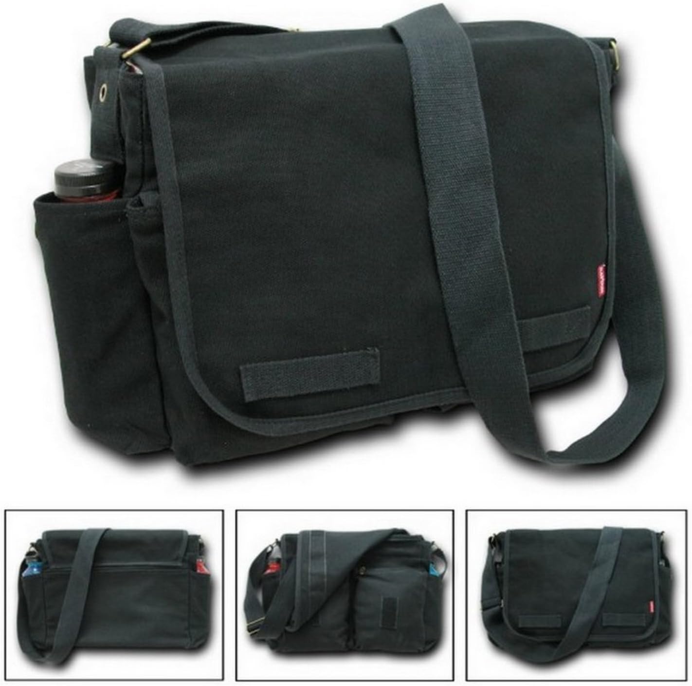 Rapid Dominance Classic Military Messenger Bag (19 inch, 2 Pack - Black and Olive)