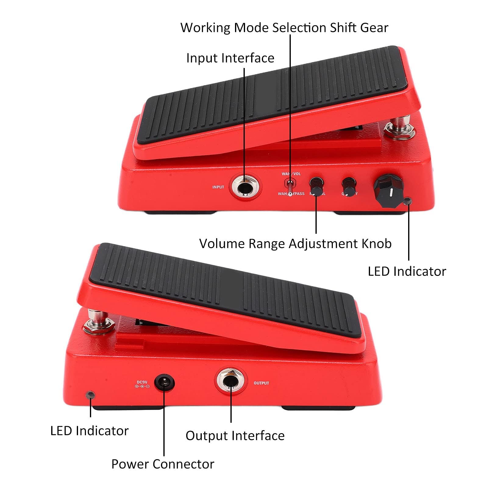 Guitare Pédale Wah, Volume Wahs Volume Guitares électriques Pédales avec la Gamme de Fréquences de Niveau de Base de (Wah-2 wah-2 volume de volume de volume)