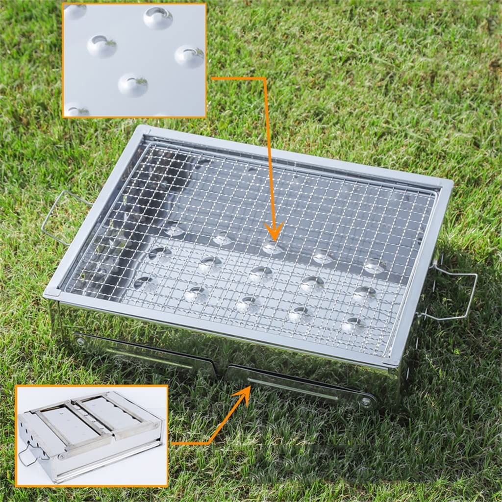 Parrilla Plegable Deo Inoxidable Trumpet Home Parrilla de Carbón Parrilla Portátil para Acampar a la Parrilla para Asados