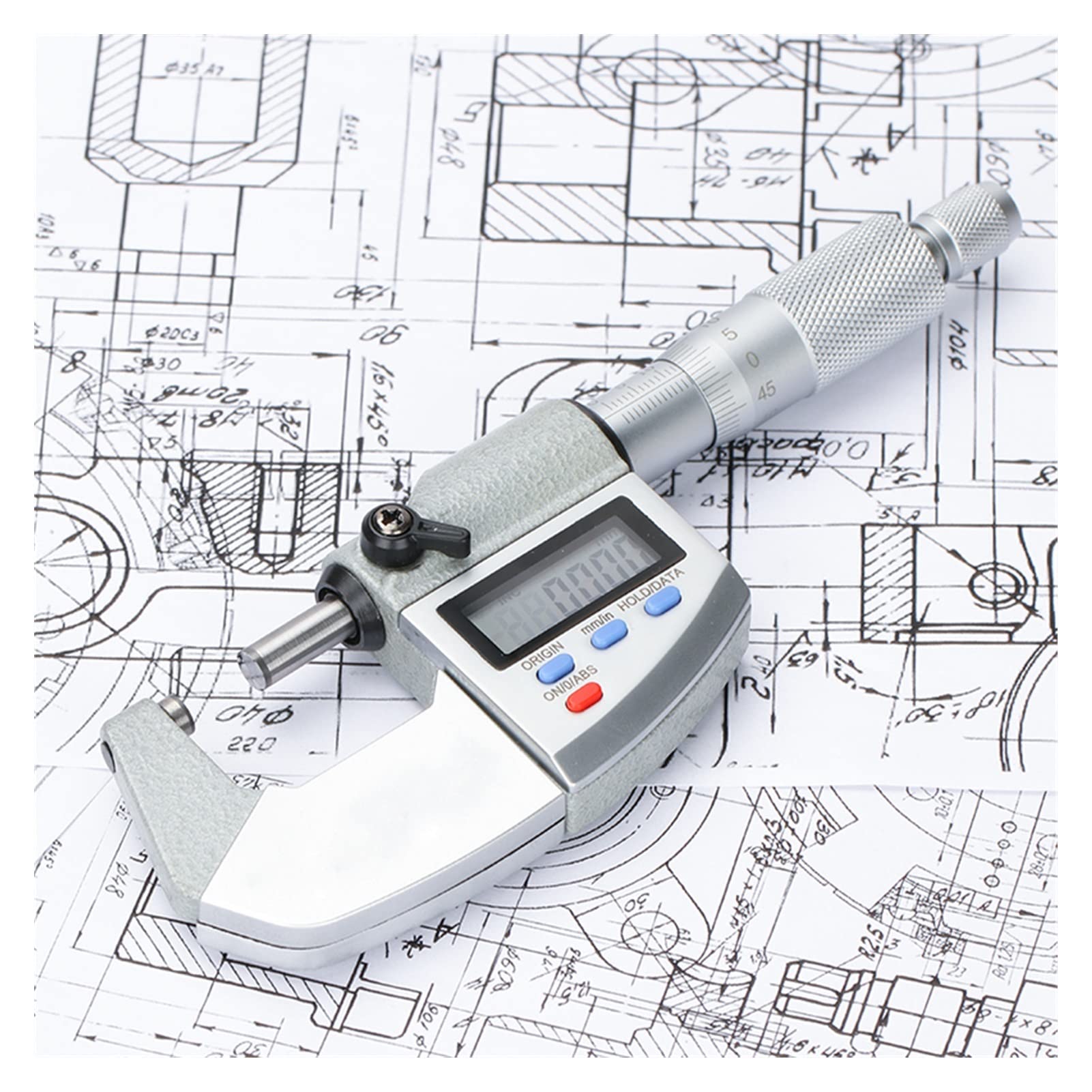 Micrometr IP65 0,001mm poza mikrometrem cyfrowym 0-25/50/75 100mm Woda olejowa Elektroniczna miernik miara Suwmiarka,Wysoka precyzja(25-50mm)
