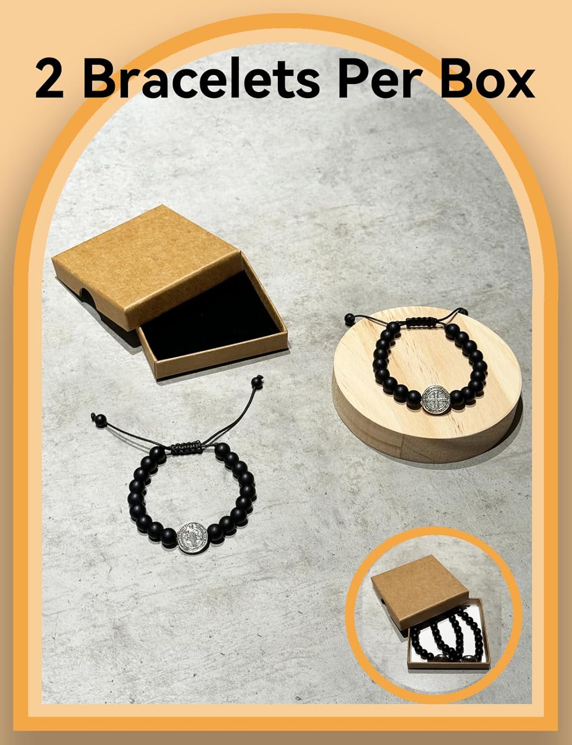 Catholic Bracelet Saint Benedict, 2 PCS Medal Bracelet Adjustable String Bracelets Religious Gifts for Men Women Gifts - Image 4