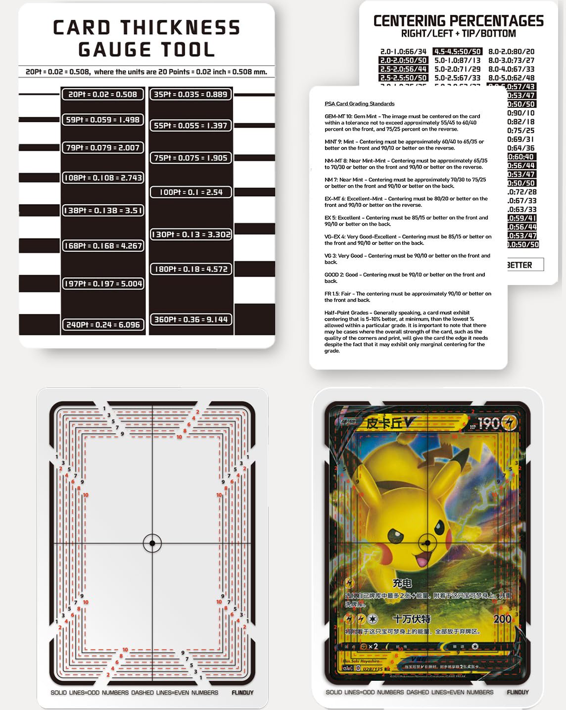 Amazon.com: Flinduy Pokemon Card Grading Tool, Sports Card Thickness  Measuring Grading Kit, Centering Tool : Arts, Crafts & Sewing