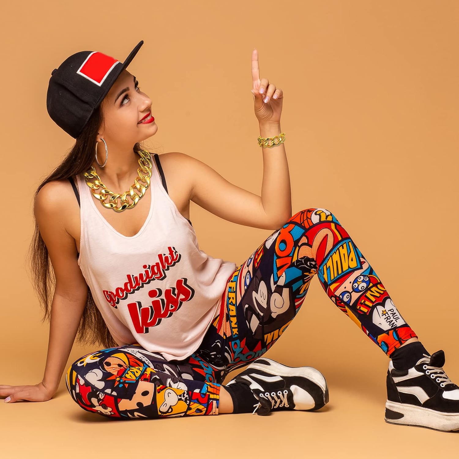 Jadive 4 Pcs Hip Hop Necklace Chain Bracelet Fake Chunky Cuban Necklace Stainless Steel Punk Jewelry for 80s 90s Rapper - Image 6