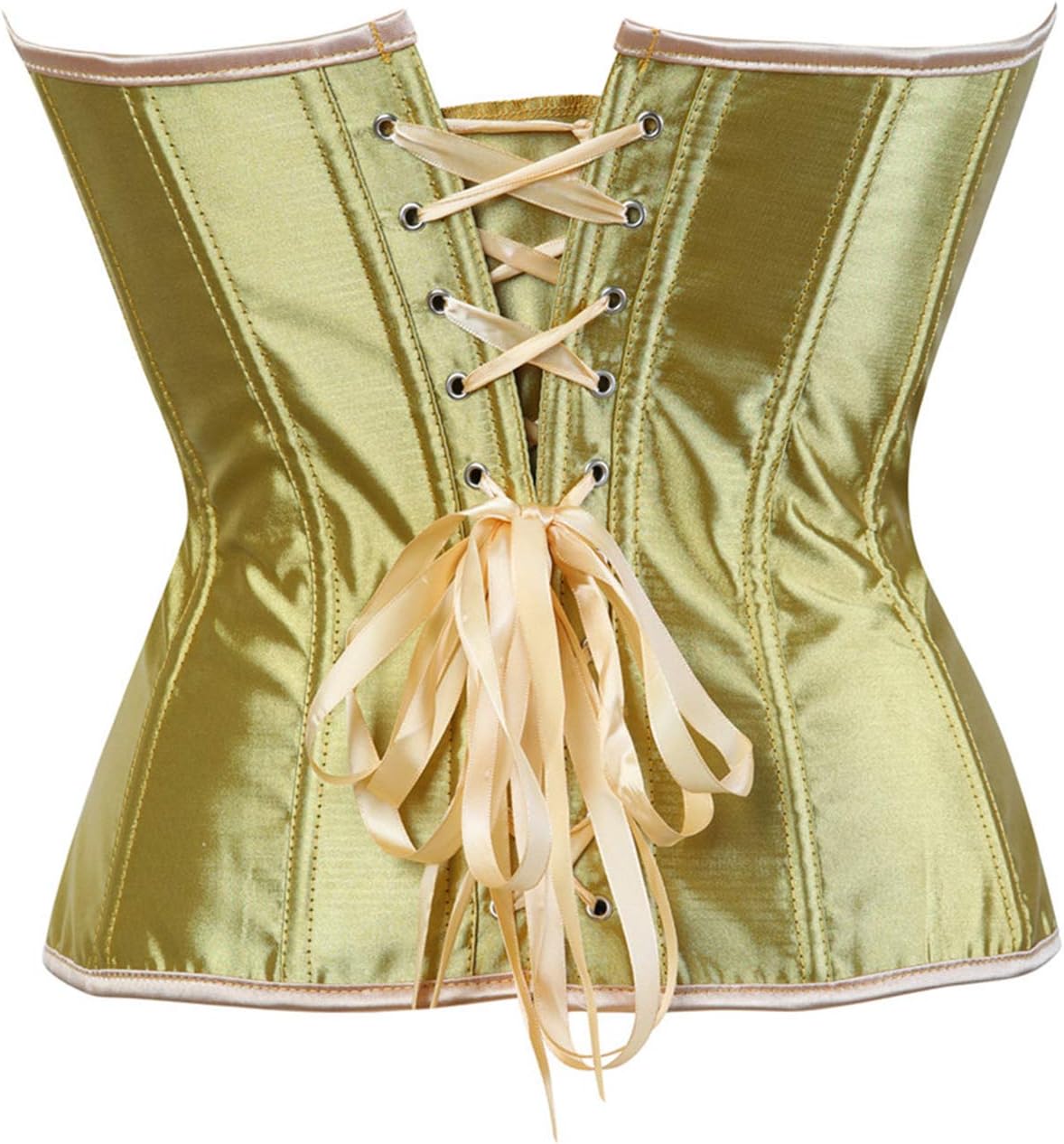 Women's Plus Size Corset Gothic Satin Lingerie Lace Boned Overbust Bustier Waist Cincher Body Shaping Retro Bustier