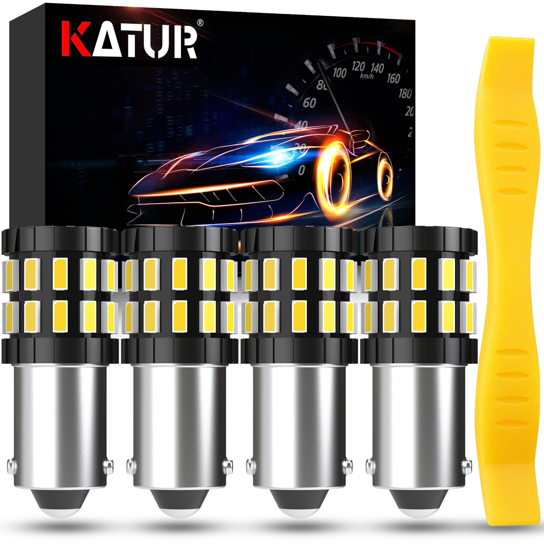 Photo 1 of KATUR BA9S LED Bulb - 6000K White, 12-24V Canbus Error Free (4-Pack)