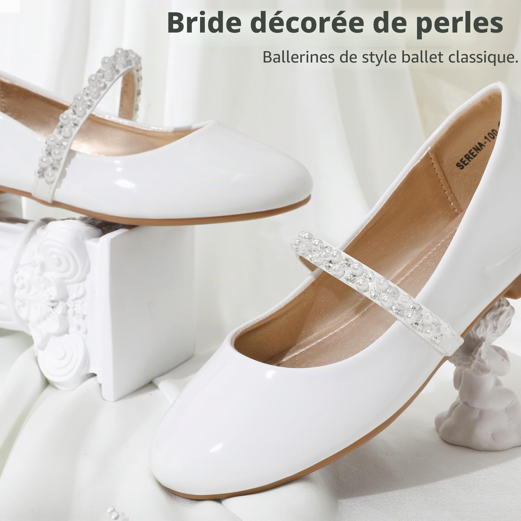 DREAM PAIRS Kids Ballerines Fille Elégantes Chaussures Plates Mary Jane Princesse École Confortable