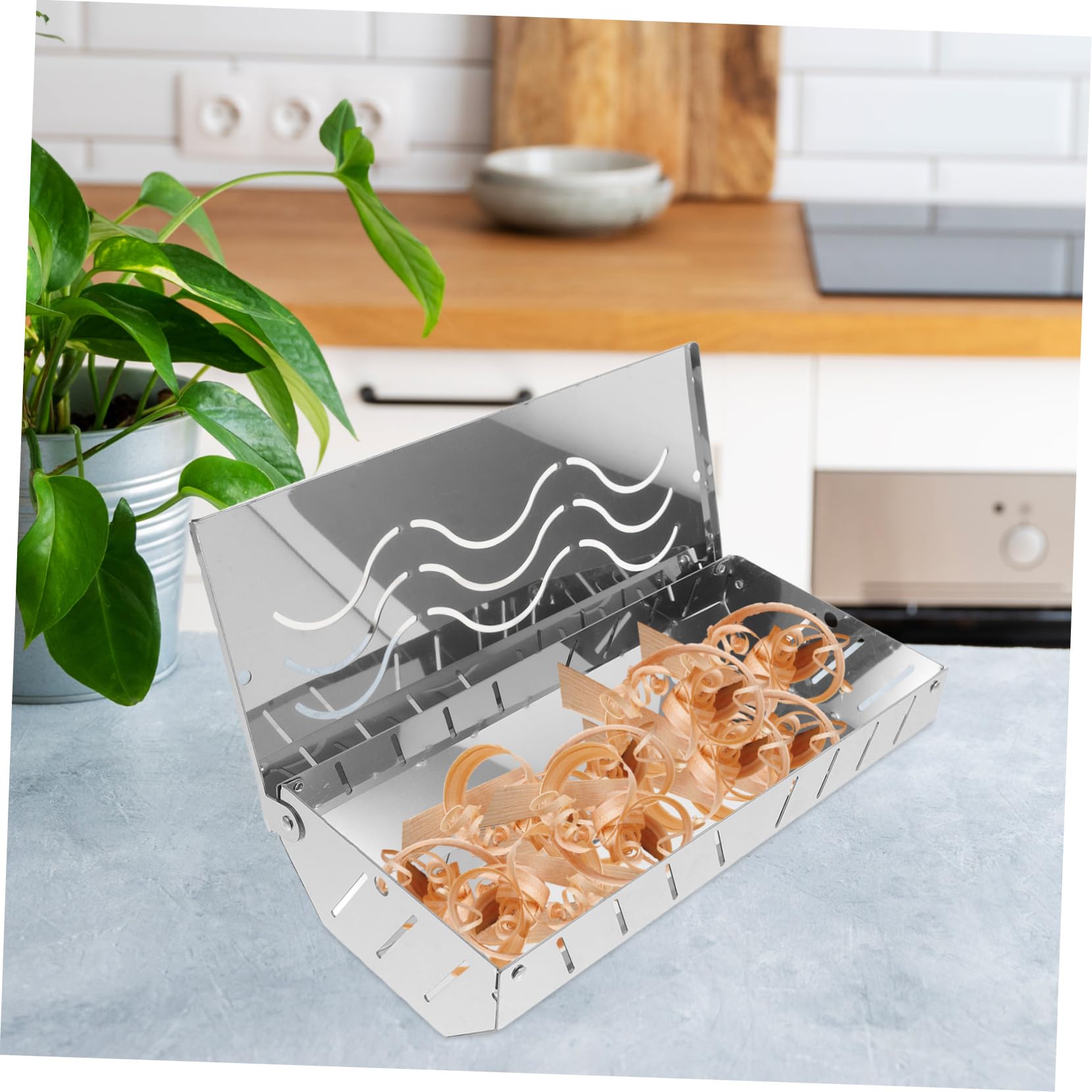 Abaodam 2 Pcs Boîte À Fumer En Acier Inoxydable Bbo Box De Smeux De Bois Bbq Avec Couvercle Pour Gril À Gaz Ou Accessoires De Gril À Charbon Ajouter Une Saveur De Barbecue