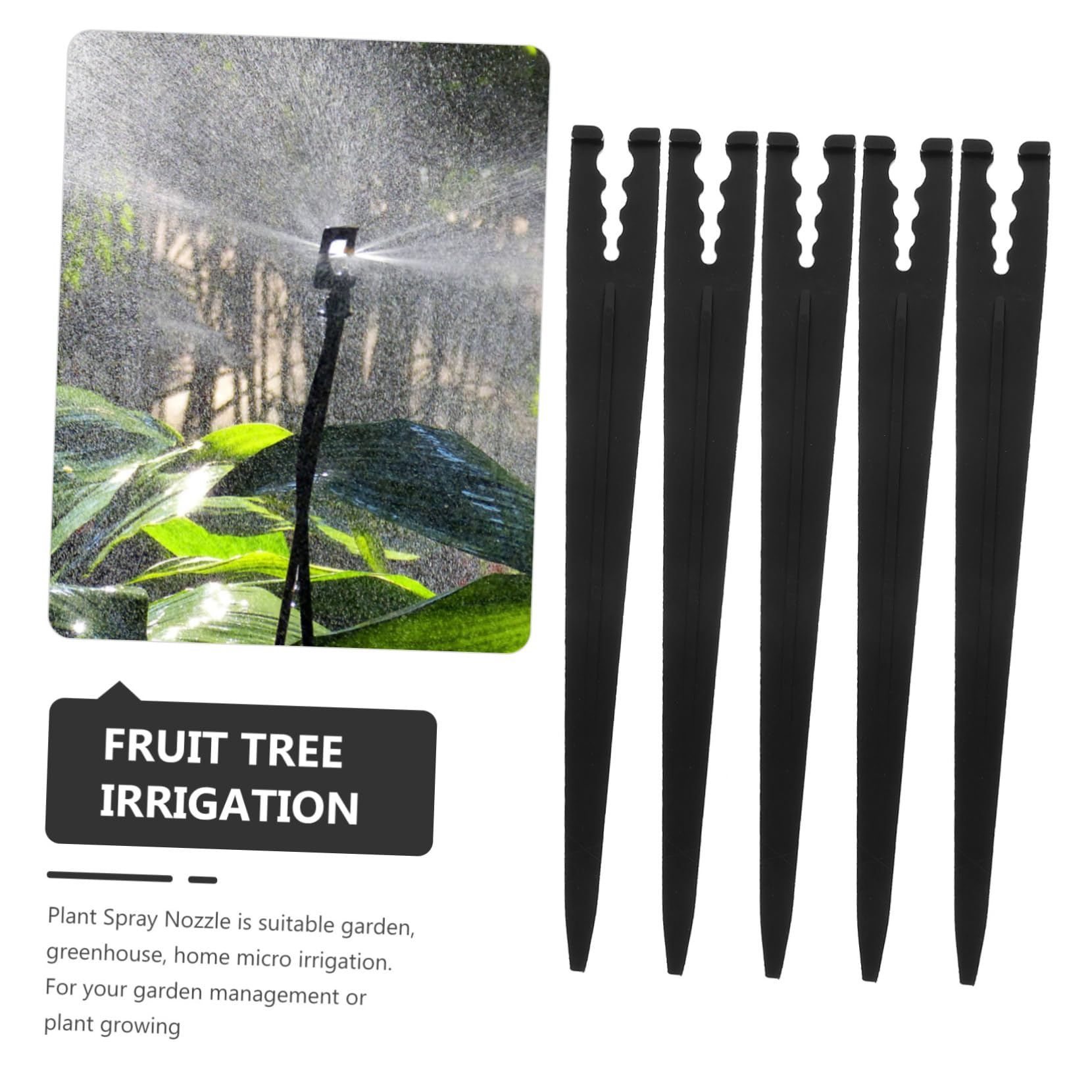 Happyyami 5 Juegos Apoyo Fuerza Drenar Poste De Riego Herramientas De Jardinería Manguera Retráctil Ampliable Estaca De Ancla De Riego Rociar Goteo Agua El Plastico Black 100 Uds * 5