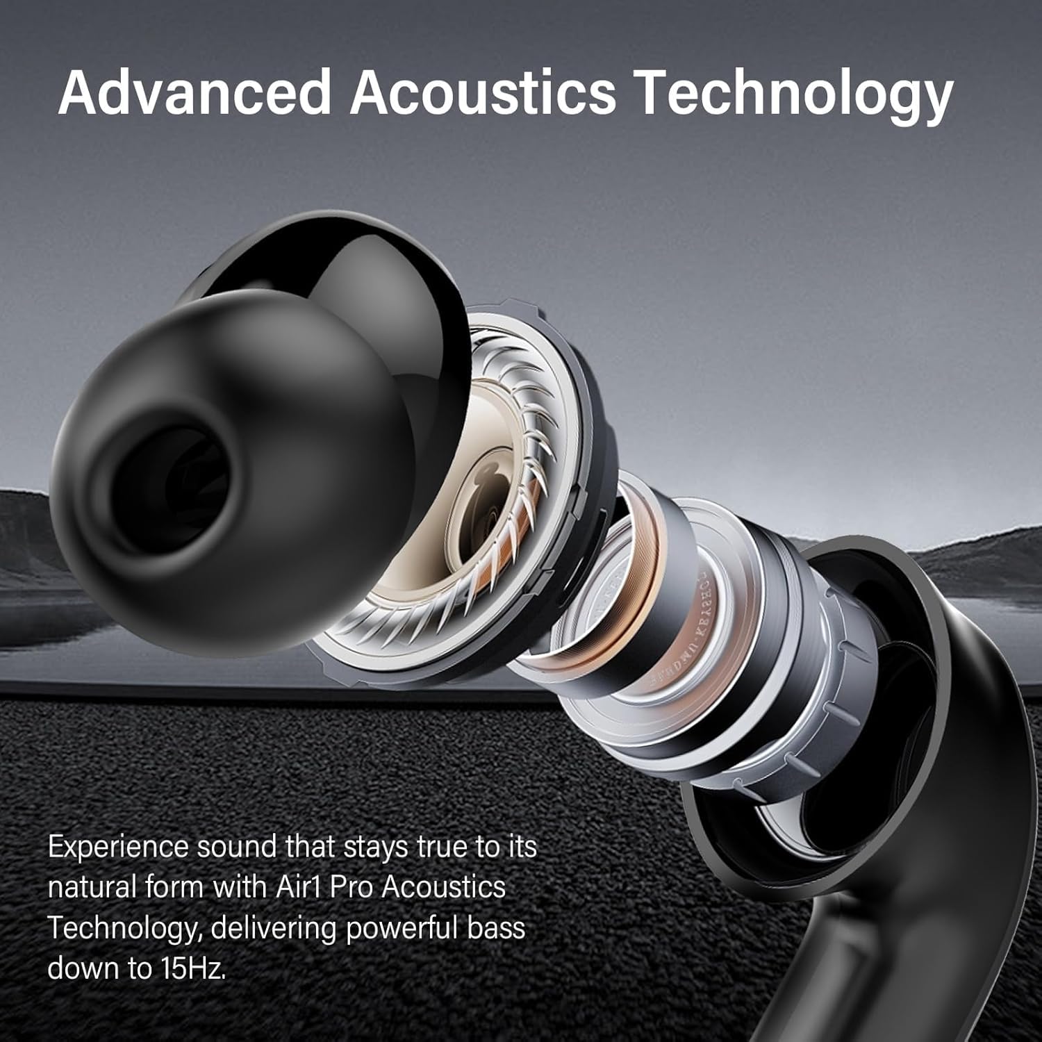 Écouteurs sans Fil Bluetooth 5.4 Réduction de Bruit ANC Hi-Res 49H | Reducteur de Bruit Hybride Écouteurs avec App, Stéréo, 6 Mic Appels Clairs, Charge sans Fil pour musique, travail, voyages