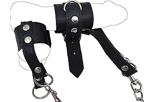 CBT Penis Testicle Crusher Cock Ring Leather Pennis Ball Scrotum Extender BDSM...