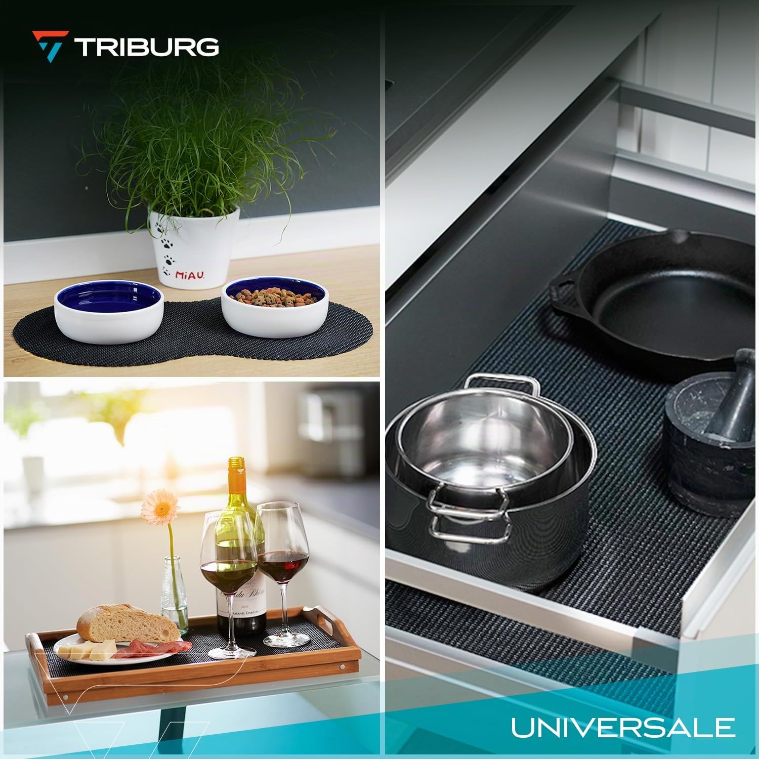 TRIBURG Tappetino universale antiscivolo 120x180 cm Può essere tagliato a misura e lavato - Tappetino per bagagliaio auto | Tappetino antiscivolo per moquette | Tappetino per cassetto