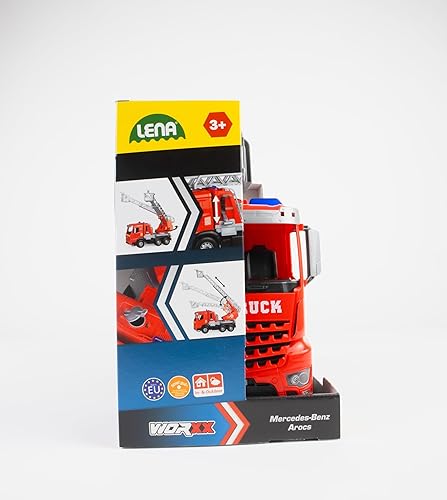 Miniatura 8 de Lena Juguete de camión de bomberos | Juguete de camión de escalera de bomberos con función de agua real y manguera | Juguete realista y de rescate