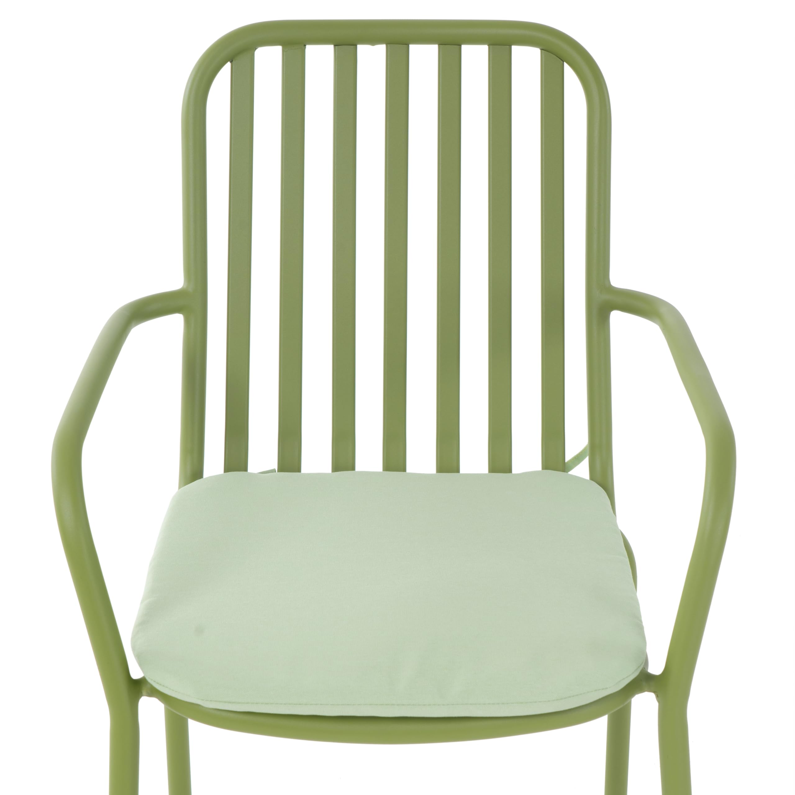 METRO Professional Fauteuil Soto, avec Accoudoirs, Empilable, Aluminium, 57 x 69 x 86 cm (Vert Olive)
