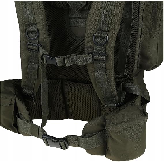 Epic Militaria MIL-TEC 55L Tactical Commando Military Army Rucksack Hiking Pack in Black, Olive and Flecktarn Camo (Internal Frame)
