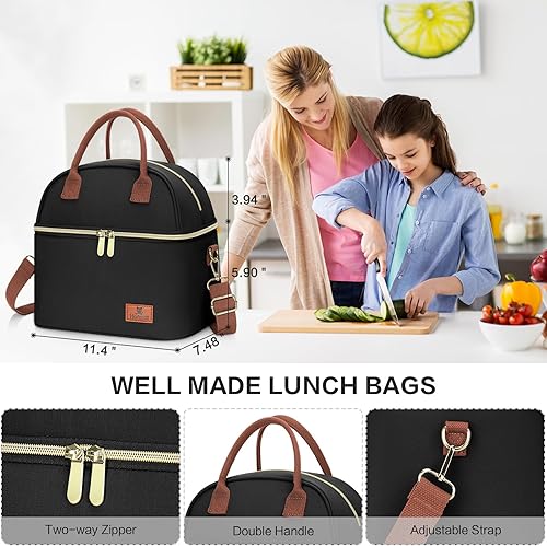 Miniatura 3 de Hafmall Loncheras para mujer, loncheras para mujeres, lonchera aislada para adultos, para el trabajo, con correa para el hombro, 3.5 galones, color