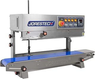 JORESTECH Continuous Plastic Bag Band Sealing with Date Printer Machine (Stainless Steel, E-CBS-800I)