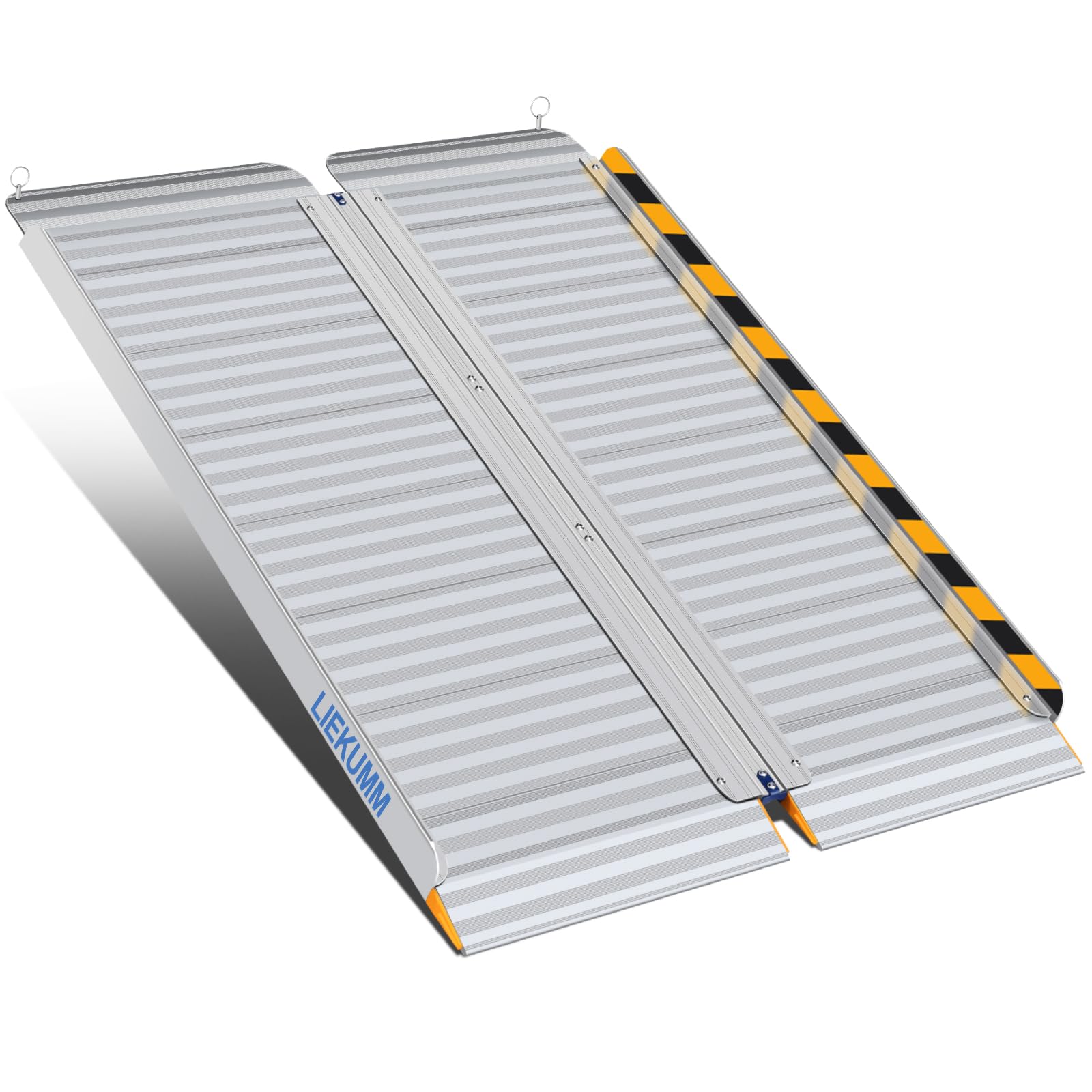 LIEKUMM Składana rampa dla wózków inwalidzkich, 120 x 76 cm, nośność 450 kg, antypoślizgowa, aluminiowa rampa progowa dla wózków inwalidzkich, schodów, drzwi, skuterów mobilnych