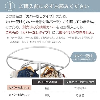 【新品未使用】川口工業　頑丈回転ハンガーラック カバー付き 円形 2段　ホワイト 新品未使用】川口工業 頑丈回転ハンガーラック カバー付き 円形