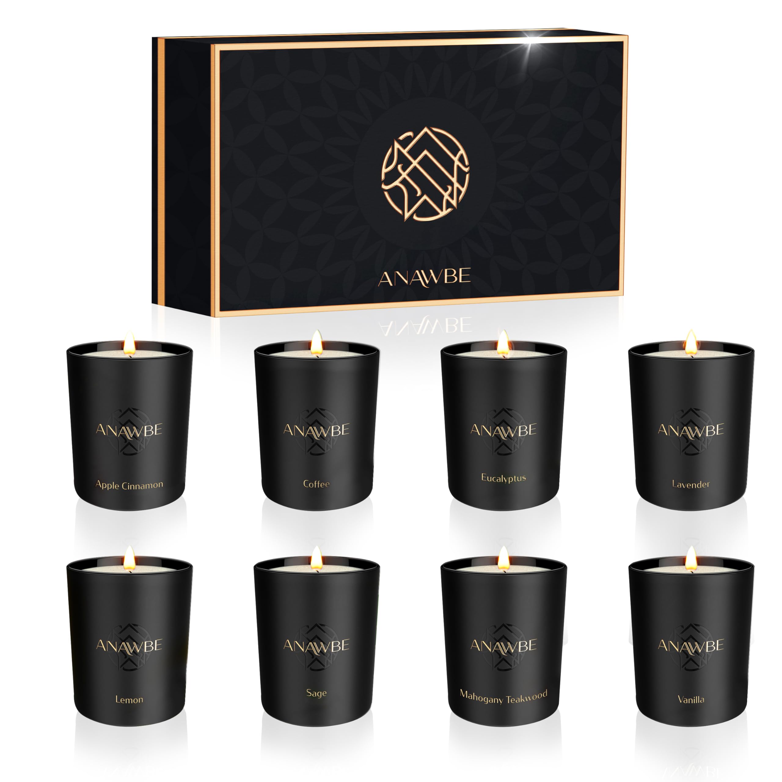 Home Duftkerzen, Aromatherapie Kerze Set mit 8 Düften, Geschenkbox, langlebig, wunderschönes 8er-Pack Duftkerzen Geschenkset für Frauen, Wunderbar für Weihnachten, Geburtstagsgeschenk