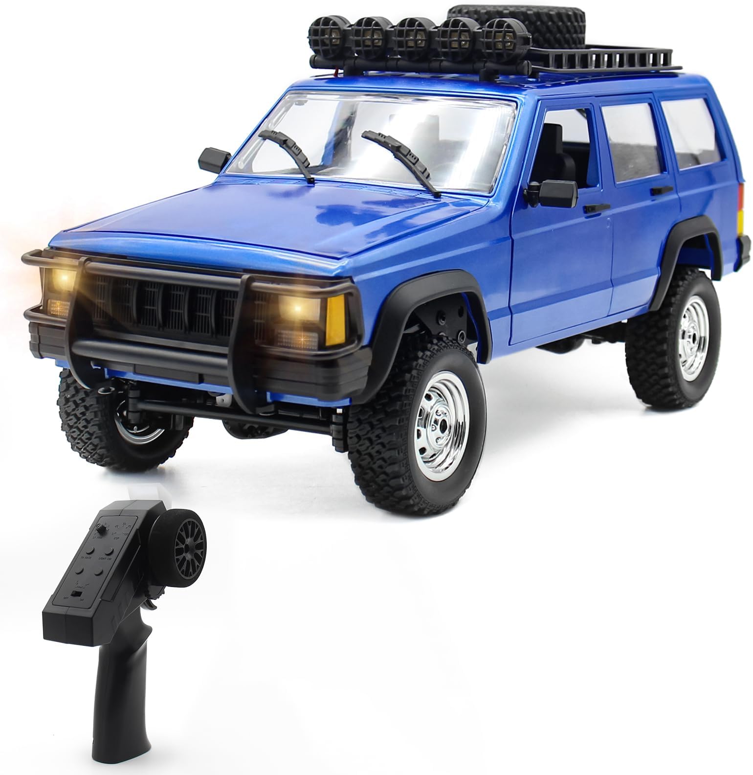 RC Rock Crawler, 1:12 Scale Remote Control Car, 4WD Off-Road Waterproof Crawler RC Car, 2.4Ghz All Terrains Climbing Vehicle, RC Car with LED Lights for Kids and Adults