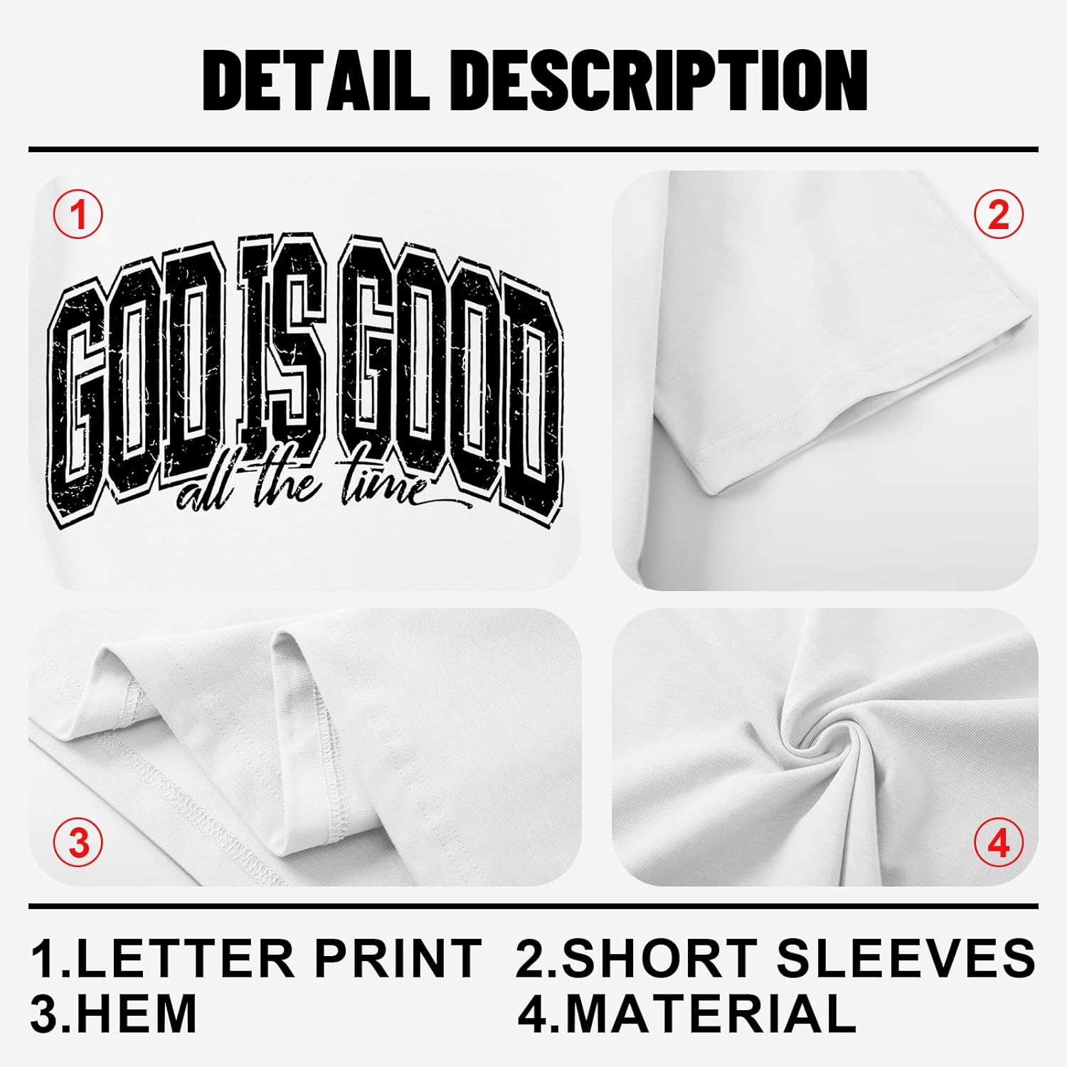 Christian T Shirts for Women God is Good Shirt Oversized Jesus Religious Faith Inspirational Tshirts Bible Verse Tops - Image 6