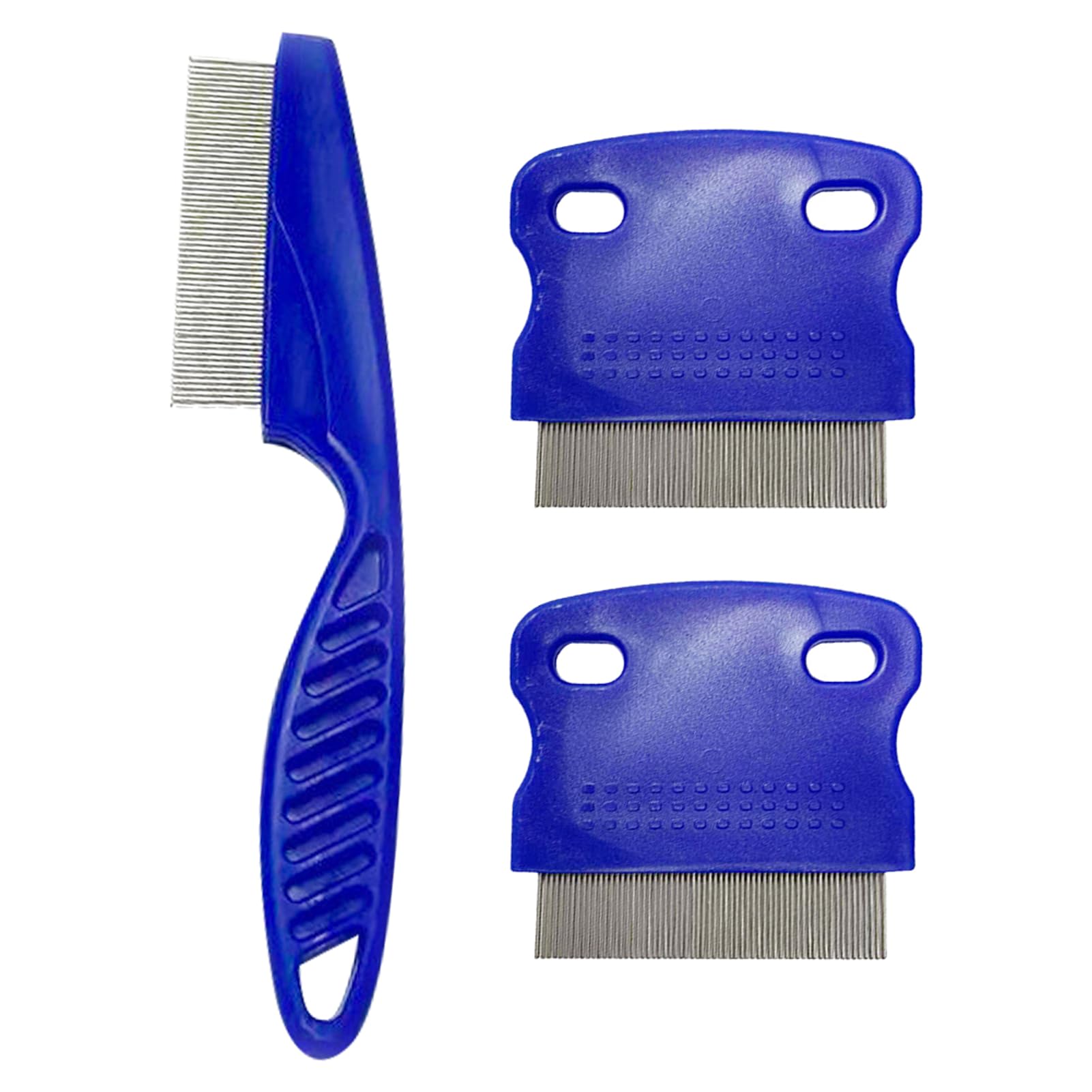 CAT flea - com, peigne à puces 3pcs, peigne à puces lécher les marques de larmes léchées peigne pour animaux de compagnie lapin long terme pour chats et chiens (Bleu)