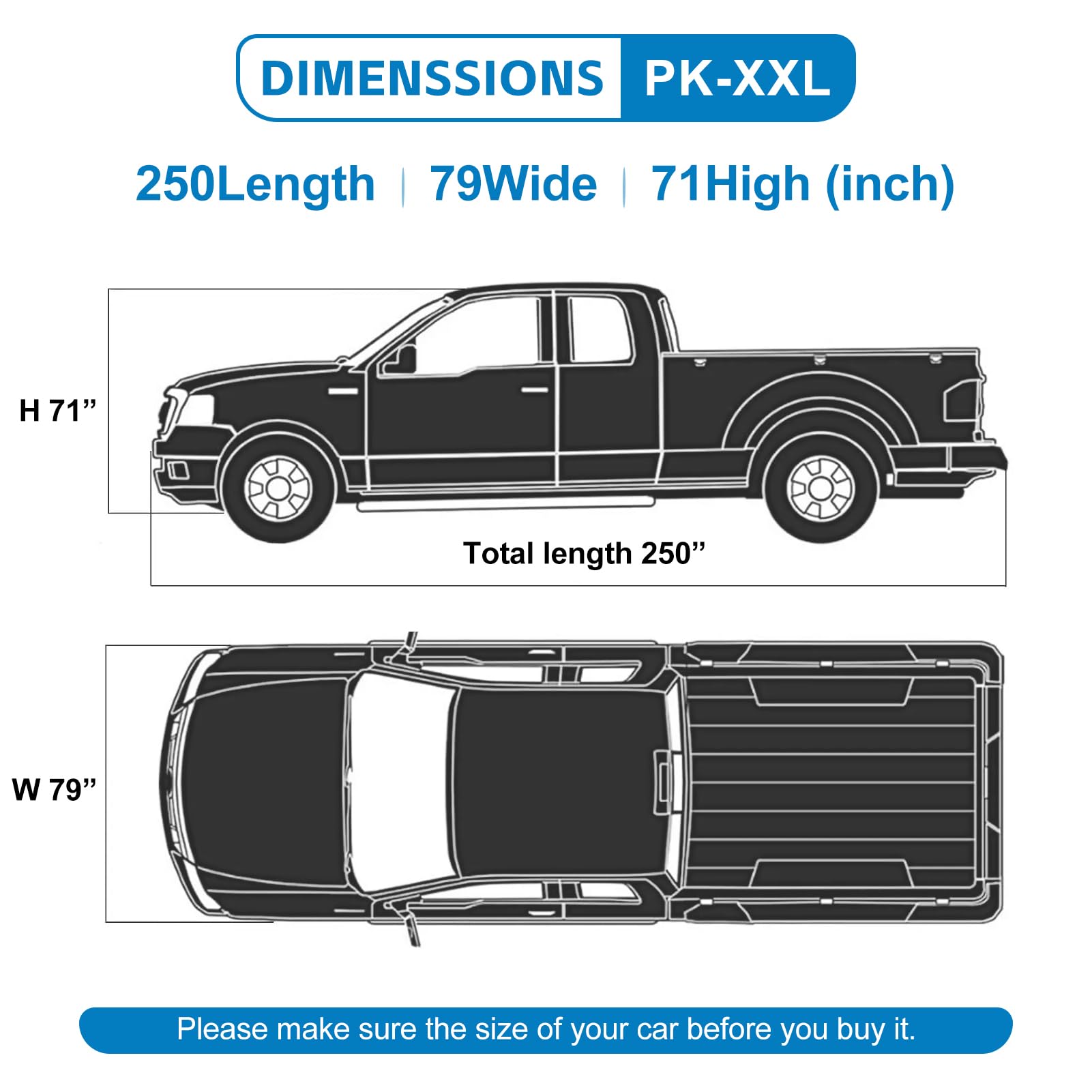 Cubierta de camión de 10 capas impermeable para todo tipo de clima. Cubierta para camioneta de lluvia, nieve, protección contra el polvo. Longitud: 242-250 pulgadas, ajuste universal para Ford