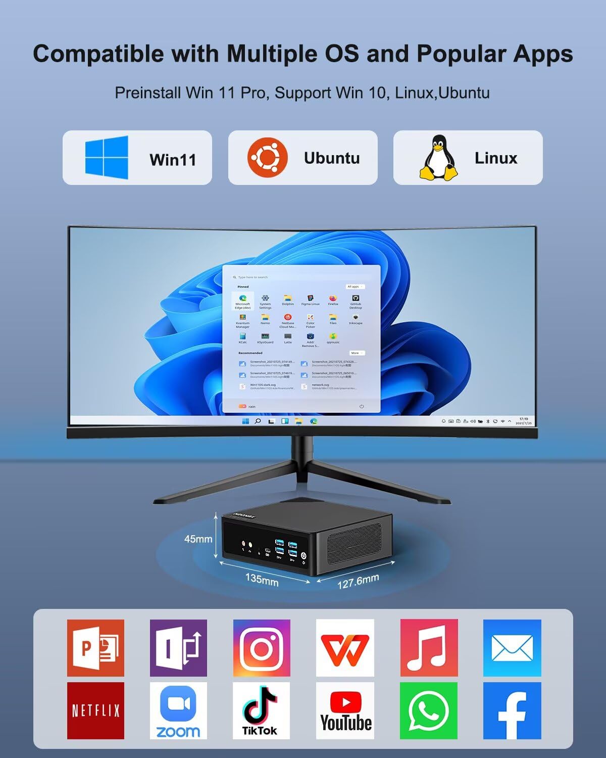 Amazon.com: Win11 Pro Mini PC Twin Lake N150(up to 3.6GHz), Micro