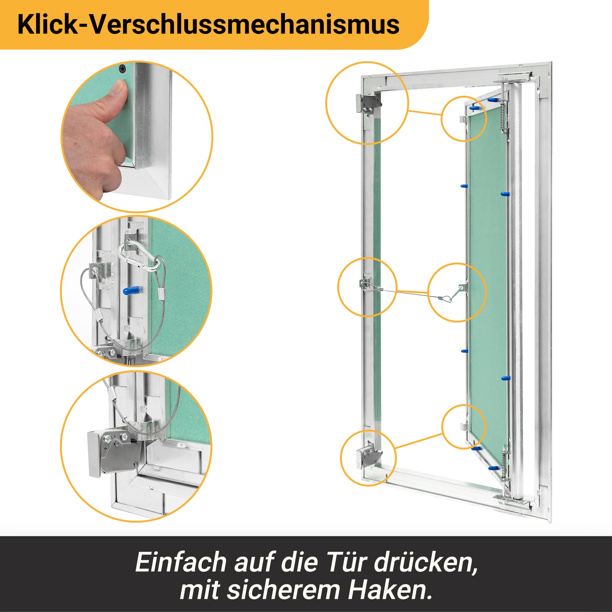 Proxinova Revisionsklappe Trockenbau 30x50 cm aus Aluminium – Abnehmbare Revisionstür und Wartungsklappe für Wand und Decke | Sicherungskastendeckel Verdeckt Drähte, Meter und Rohre