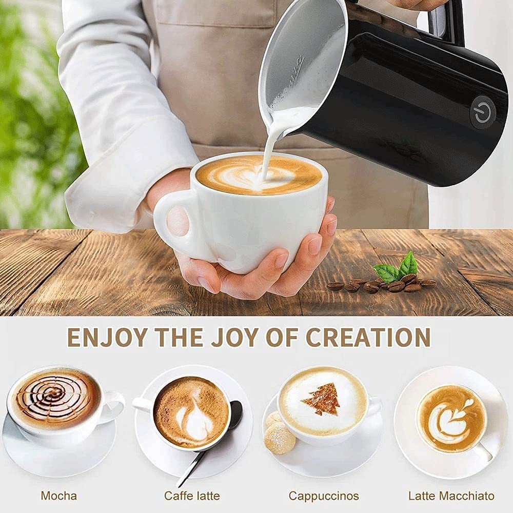 HMTE Montalatte Montalatte Elettrico Montalatte Montalatte Domestico 500W Cioccolata Calda Schiumalatte Automatico con funzionalità Latte Caldo e Freddo Acciaio Inossidabile 109