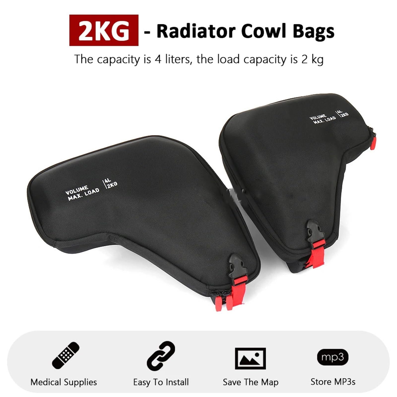 Für BMW R 1300 GS ADV R1300GSA 2024- R1300GS Adventure Motorradverkleidung Links Rechts Kühlerverkleidung Taschen Wasserdichtes Zubehör