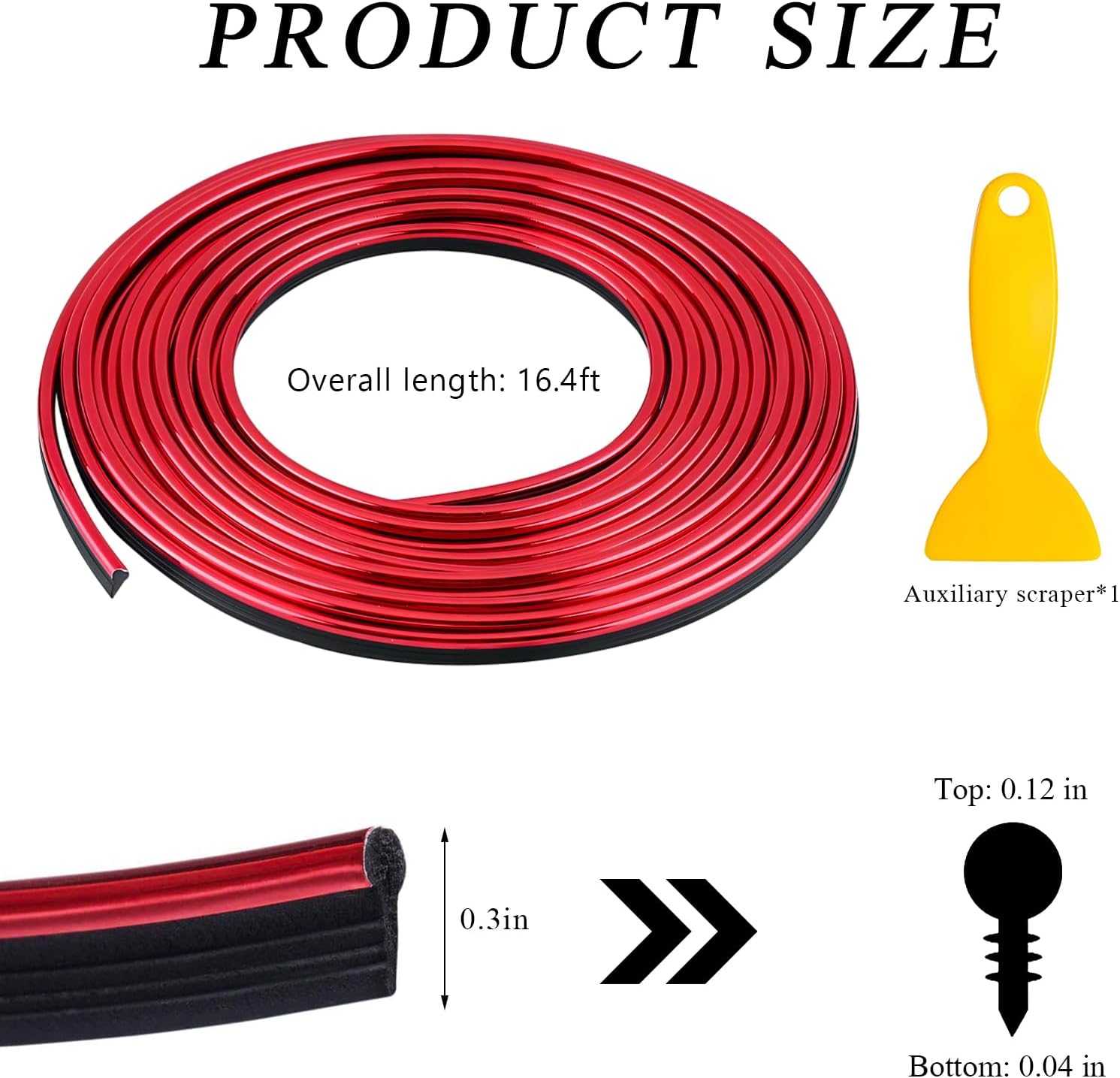 Car Interior Trim Strips, 16.4ft Styling Door Dashboard Decoration with Installing Tool, DIY Flexible Moulding Line Filler Insert Strip for Automotive Door & Dashboard Gap (Red) image 2