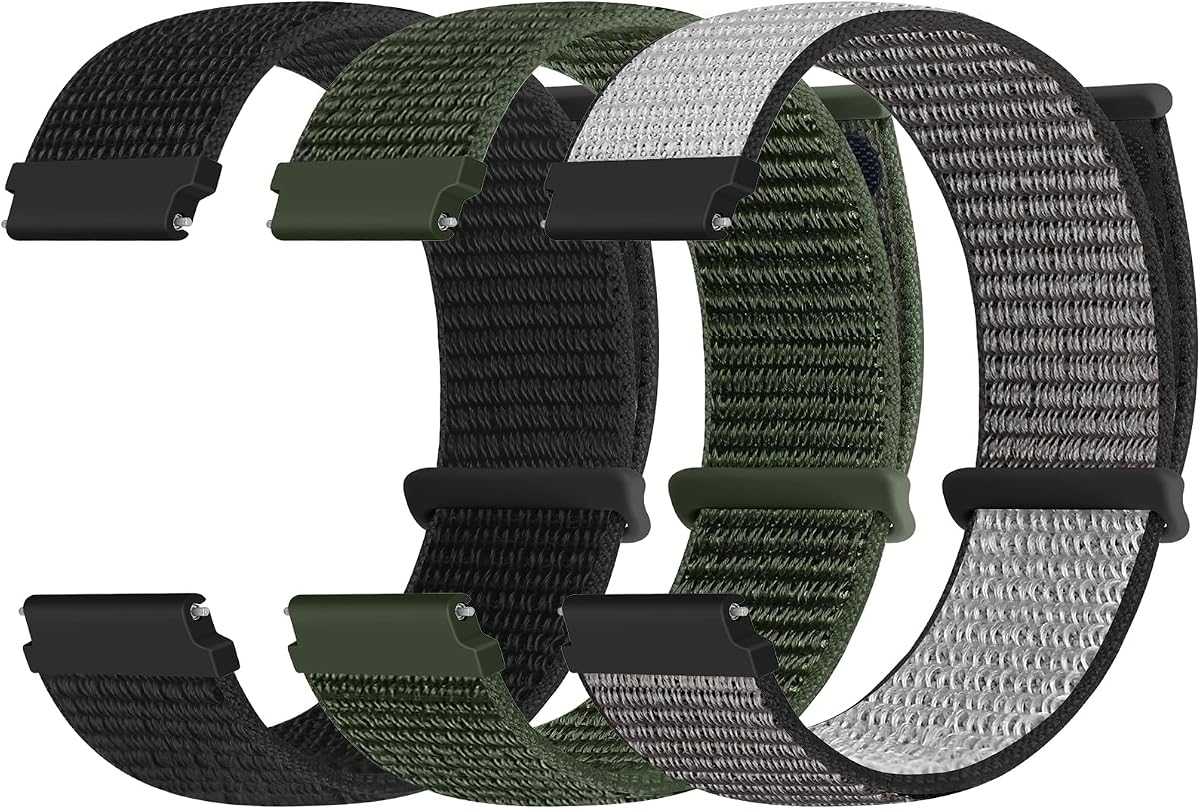 Correa de reloj de nailon de liberación rápida, 18 mm, 20 mm, 22 mm, para mujeres, hombres, correas de reloj deportivas de nailon, bandas de repuesto ajustables y transpirables, 3 piezas