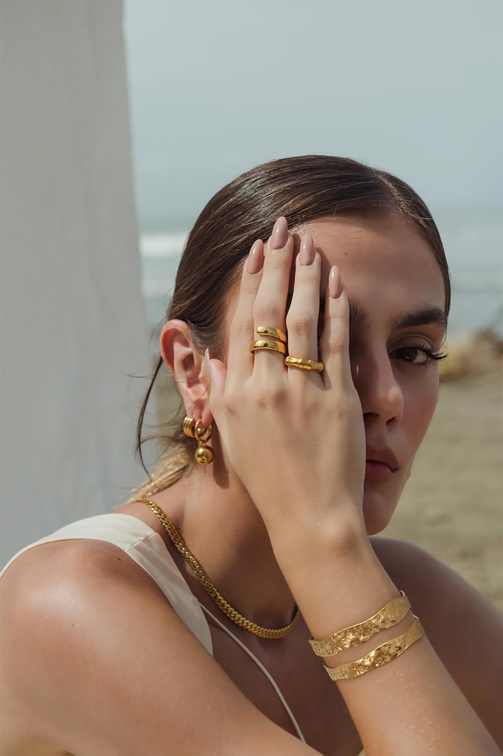 Gold Cuff Bracelet for Women Chunky Multi-layer Cross Wire Open Bracelet Hollow Wide Cuff Bracelets Adjustable Gold Open Cuff Bangle Bracelet - Image 4