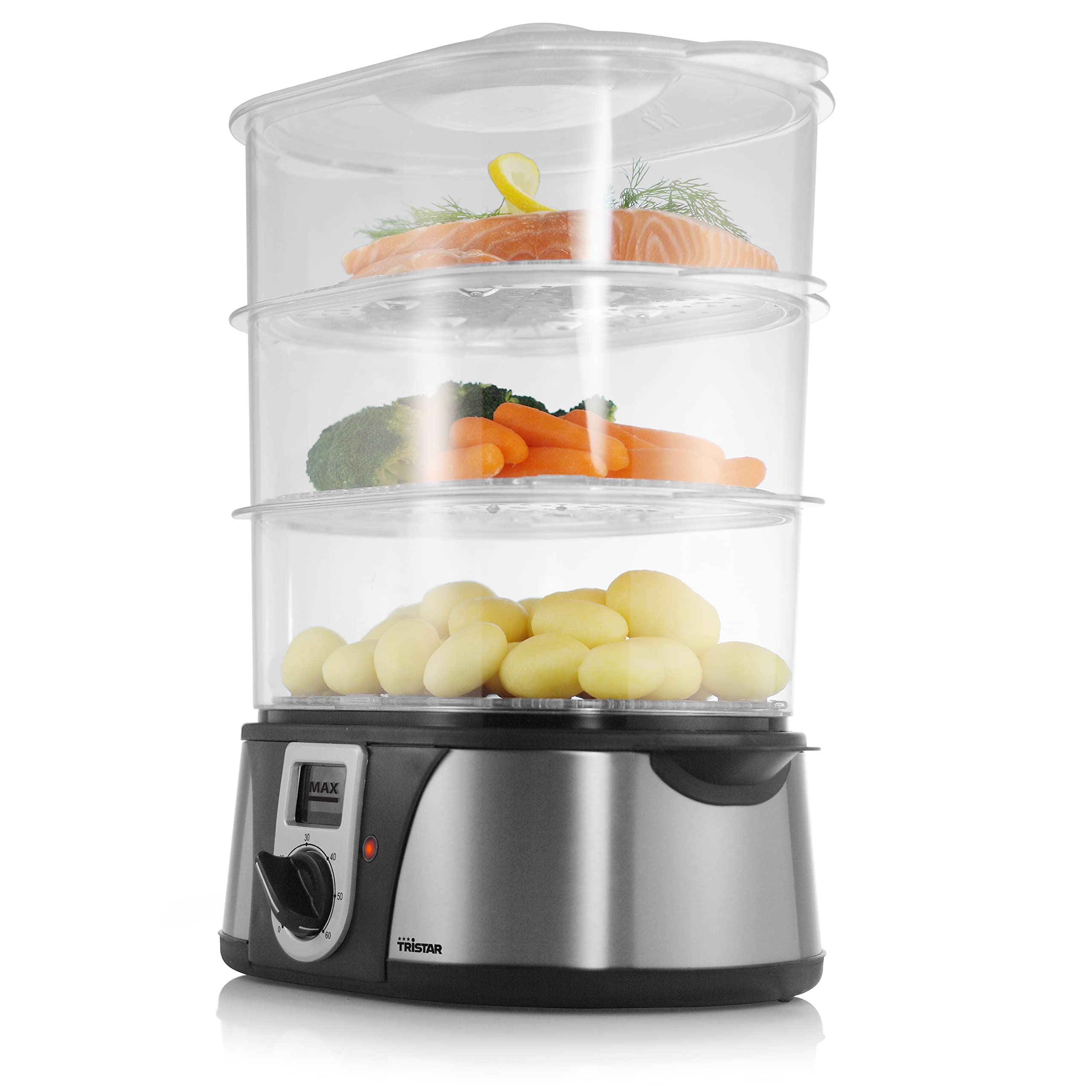 Tristar VS-3908 - Cocedora de vapor, capacidad 12 l, 3 piezas