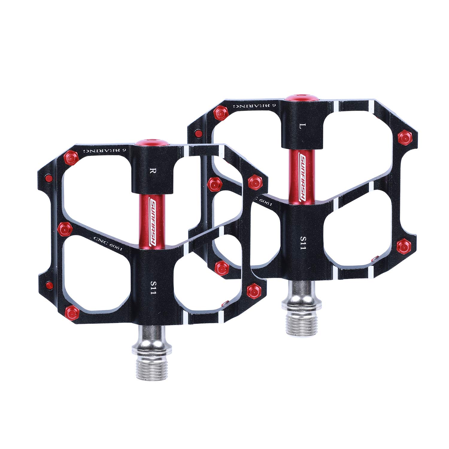 Bike Pedals, Mountain Bike Pedals, Bike Platform Pedals,Aluminum Cycling Bike Pedals with Super Bearing Pedals Lightweight Stable Plat with Anti-slip Cycling Bike Pedal