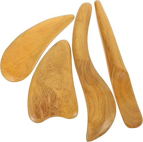 FUOYLOO Wood Facial and Body Scraping Massage Boards for Skin Smoothing and Tension Relief, Sturdy Wooden Massagers