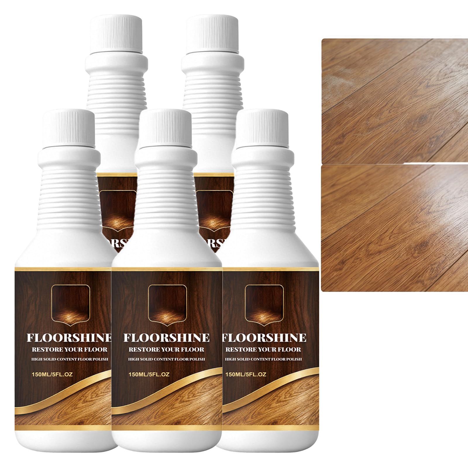 High-Solids Content Floor Polish, restaurador de suelos de madera dura rellena los arañazos, brilla y protege suelos de madera, limpiador multiusos y restaurador para muebles de madera y suelos (5