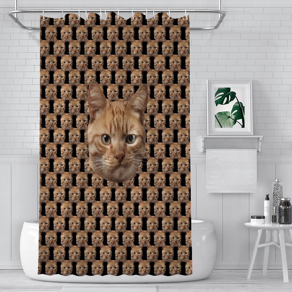 – Custom Shower Curtain Add Your Text/Image/Photo Design Your Own Bath Curtain Personalised Funny Shower Curtains Customized Long Curtains Washable Waterproof & Mould-Proof With 12 Hooks