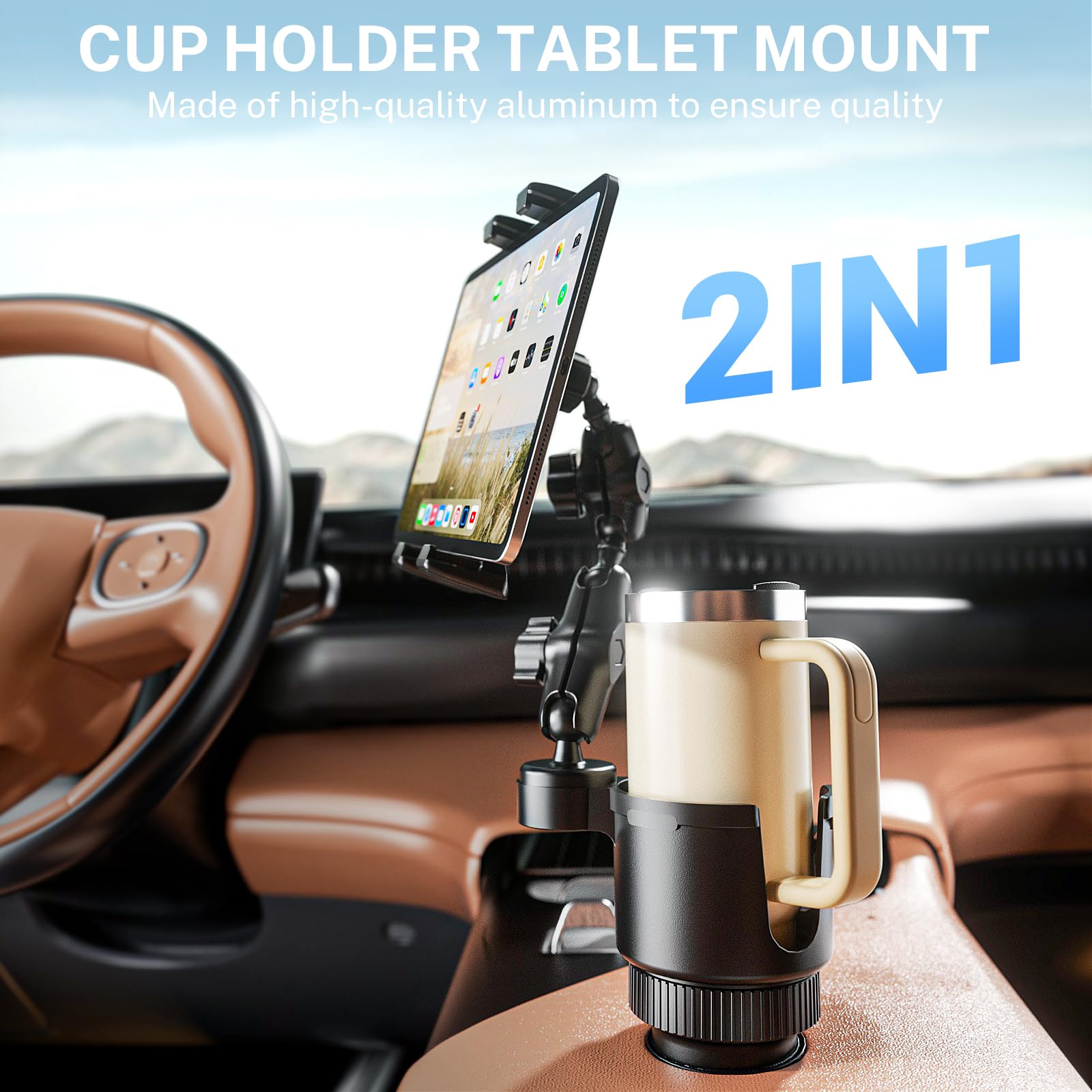 OHLPRO Supporto magnetico per tablet da auto, supporto per telefono per cruscotto auto, forte magnete, con 2 piastre metalliche, supporto per iPad per tutti gli iPhone, Galaxy Tab