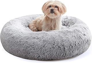 Western Home Hundebett Run, Katzenbett Flauschig, Hundekissen Kleine Hunde,Hundebett Waschbar,Hundekorb,Katzenkorb Zum Schlafen 60 cm,Hellgrau product image